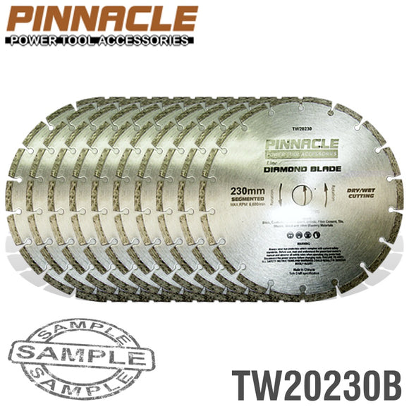 DIAMOND BLADE SEGMENTED 230MM 10/BOX PINNACLE