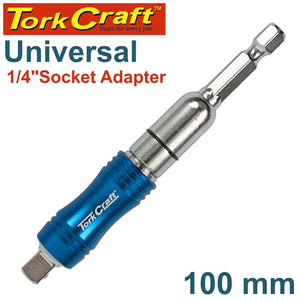 UNIVERSAL 1/4' SOCKET ADAPTER 100MM CARDED
