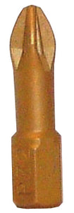 POZI 2 X 25MM INSERT BIT TORSION TITANIUM COATED PZ2