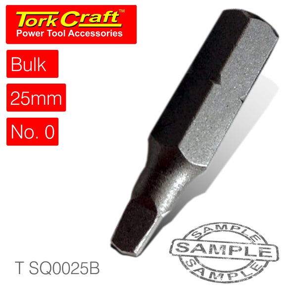 SQUARE RECESS BIT #0 - 25MM - BULK