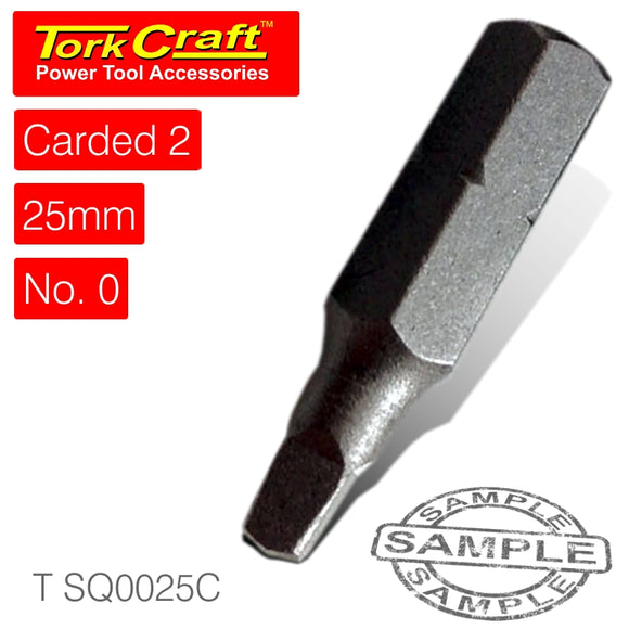 SQUARE RECESS INSERT BIT NO.0X25MM 2/CARD