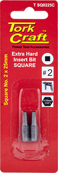 SQUARE RECESS INS. BIT NO.2X25MM 2/CARD