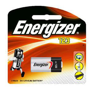 ENERGIZER 3V LITHIUM PHOTO 1 PACK CR123 (MOQ6) BATTERY