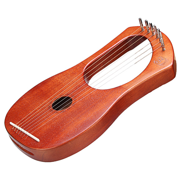 Walter WH-05 7-String Mahogany Wood Iyre Harp With Bag Tunning Tool