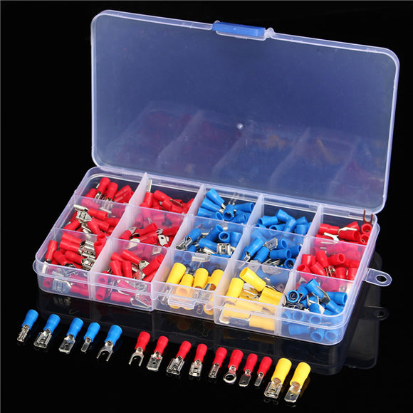 Excellway EC08 280pcs Assorted Electrical Fork Ring Spade Crimp Terminal Wire Connector Box Kit