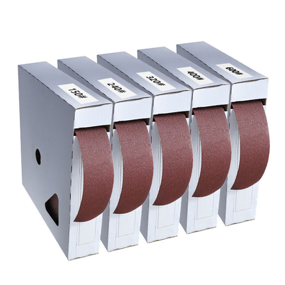 Drillpro 50 Meters 150-600 Grit Box Sanding Belt Roll Drawable Emery Cloth Sandpaper Sanding Pack Roll for Wood Turners Woodworking Metal Grinding Polishing