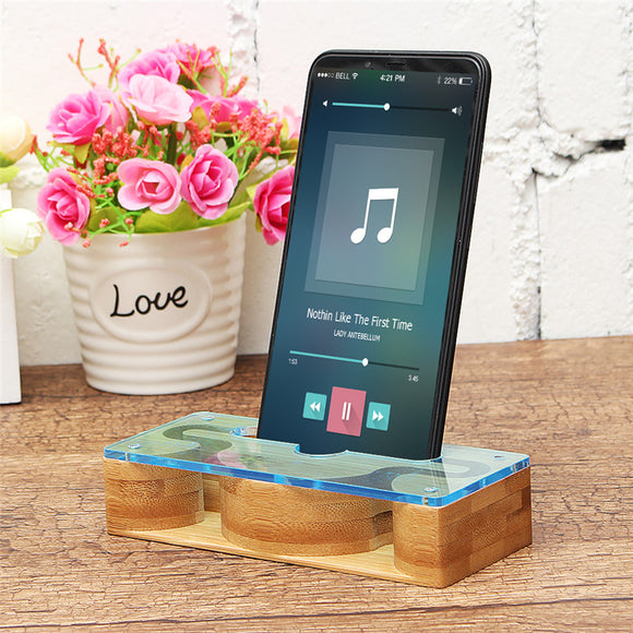 Universal Bamboo Sound Amplifier Desktop Holder for Xiaomi Mobile Phone Under 6.0 inches