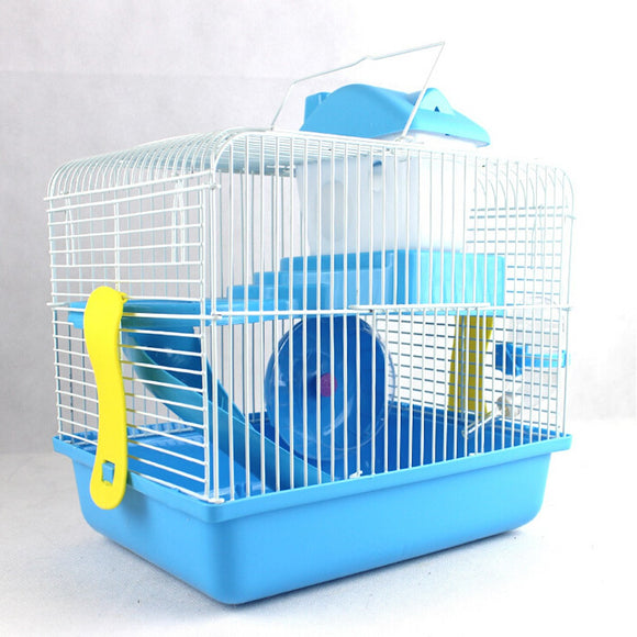 2 Floor Storey Hamster Mouse Cage House Play Slide Spinning Wheel Drink Bottle