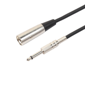 1/ 3M REXLIS BK3045KM 3-Pin Male to 1/4 Mono Shielded Microphone Audio Cable"