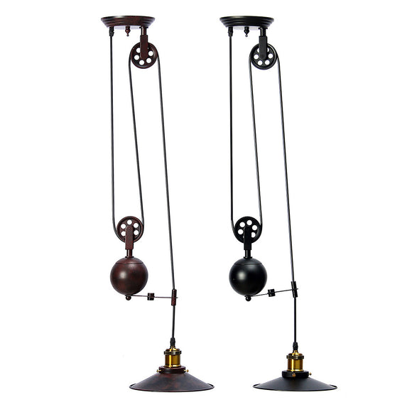 E27 Vintage Industrial Retro Hanging Ceiling Light Chandeliers Pendant Stretch Lamp AC110-240V