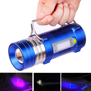 XANES 450LM 3 Color LEDs 500M Range Zoomable Rechargeable LED Fishing Flashlight Lamp With Charger