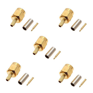 5PCS SMA Male 50-1.5 RF connector For RG174 RG316 LMR100 Cable