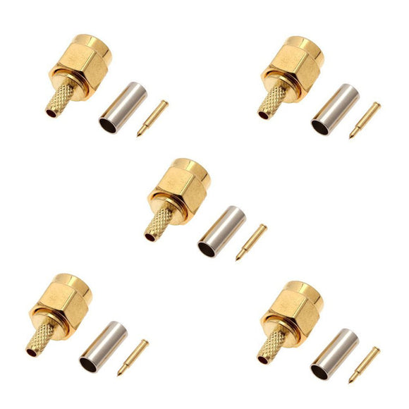 5PCS SMA Male 50-1.5 RF connector For RG174 RG316 LMR100 Cable