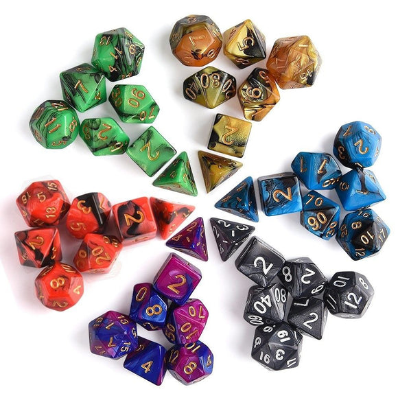 42Pcs 6 Sets Polyhedral Dice 6 Colors D&D RPG With 6 bags