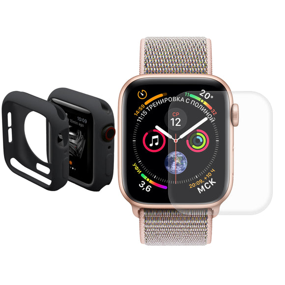 Enkay TPU Watch Cover+3D Curved Edge Hot Bending Watch Screen Protector For Apple Watch Series 4 44