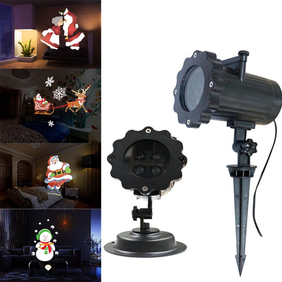 ARILUX 12 Patterns 4 LED Remote Santa Claus Christmas Moving Laser Projector Landscape Stage Light