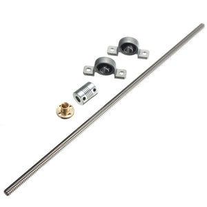 T8 8mm 350mm Stainless Steel Lead Screw Bearing Bracket Shaft Coupling For 3D Printer