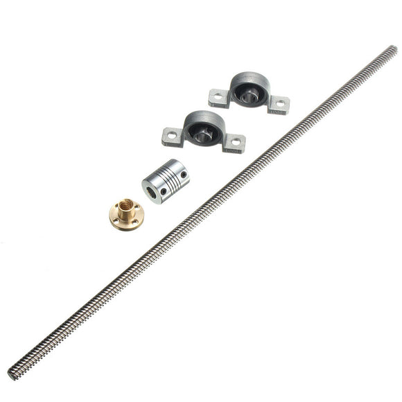 T8 8mm 350mm Stainless Steel Lead Screw Bearing Bracket Shaft Coupling For 3D Printer