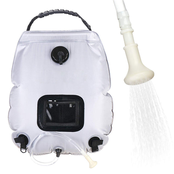 20L Solar Shower Heating Pipe Bag Water Heater Camping Shower Bag Hose W/ Temperature Display