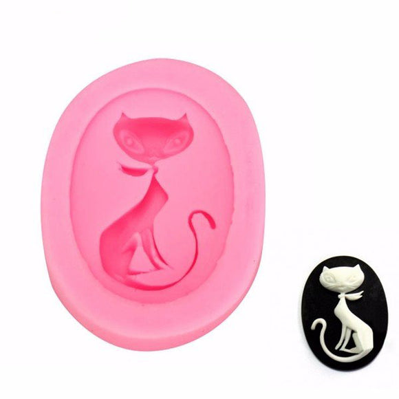 Cat Silicone Fondant Mold Cake Decorating Mould Gum Paste Sugarpaste Mold FDA LFGB