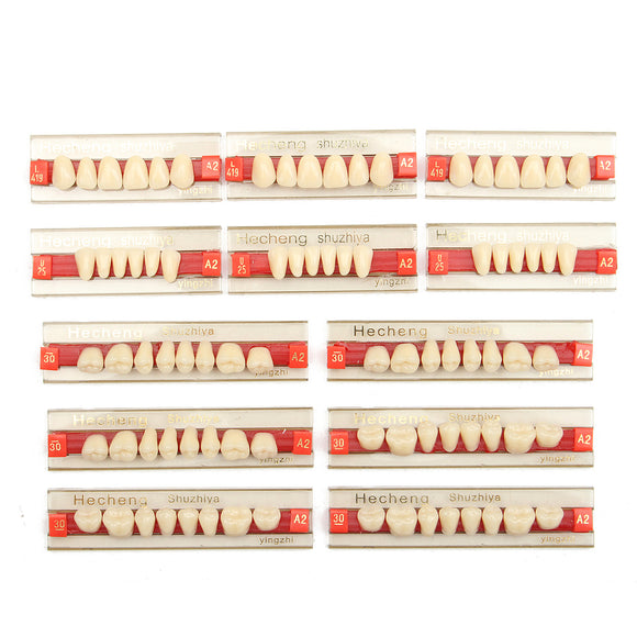 3 Set 84*1 A2 Color Denture Dental Acrylic Resin Teeth Upper + Lower Shade