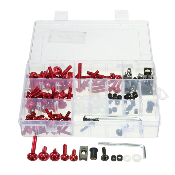 133pcs Universal Fairing Bolt Kit Body Fasteners Clip Screw Motorcycle Sportbike