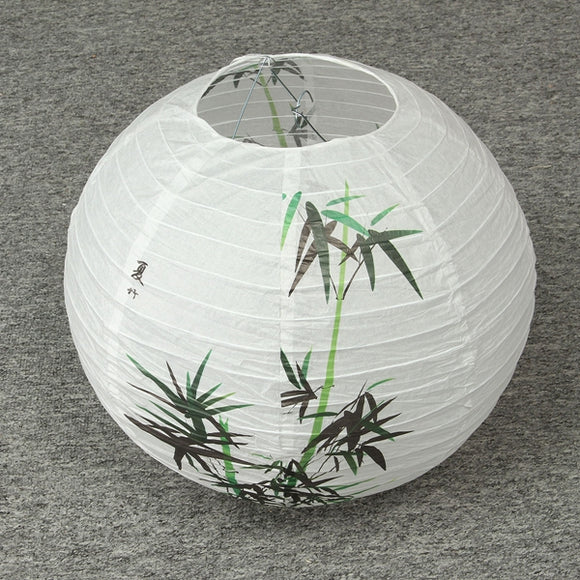 35CM Chinese Bamboo Round Paper Lantern Lampshade Oriental Home Decoration