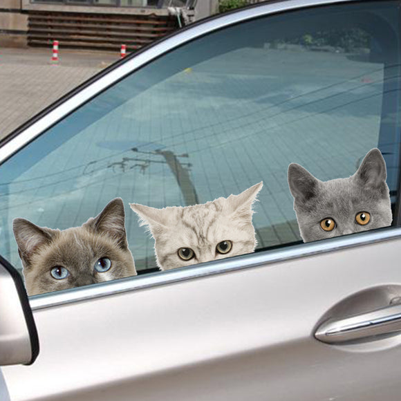 Waterproof Cute 3D Cat Dog Car Stickers Wall  Window Decals