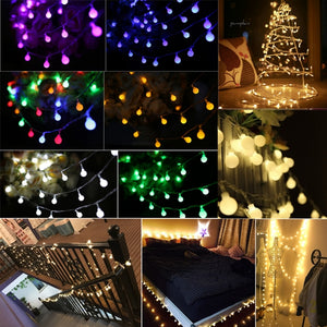 Solar Powered 7M 50LEDs Bulb Shaped Indoor Outdoor Fairy String Light for Party Wedding Christmas