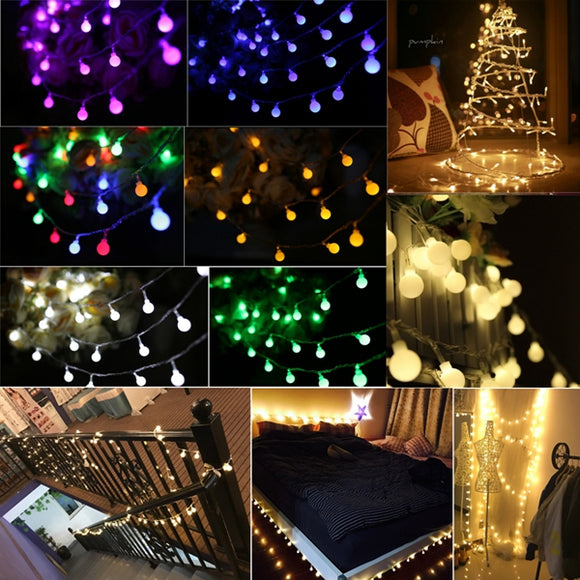 Solar Powered 7M 50LEDs Bulb Shaped Indoor Outdoor Fairy String Light for Party Wedding Christmas