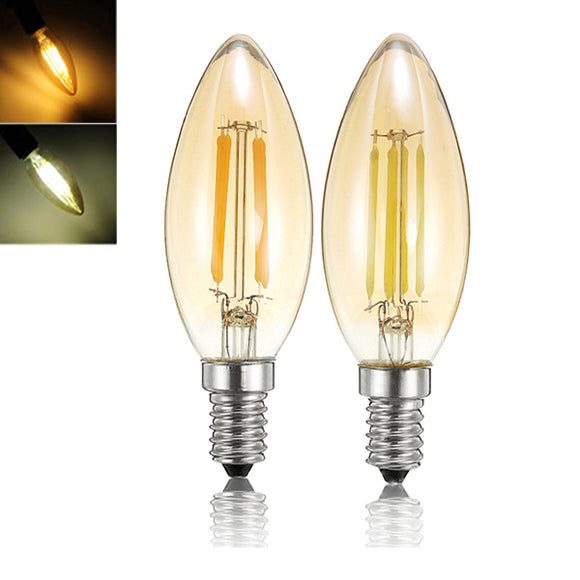 E14 4W Dimmable C35 Retro Filament Pure White Warm White Light Bulb AC110V AC220V