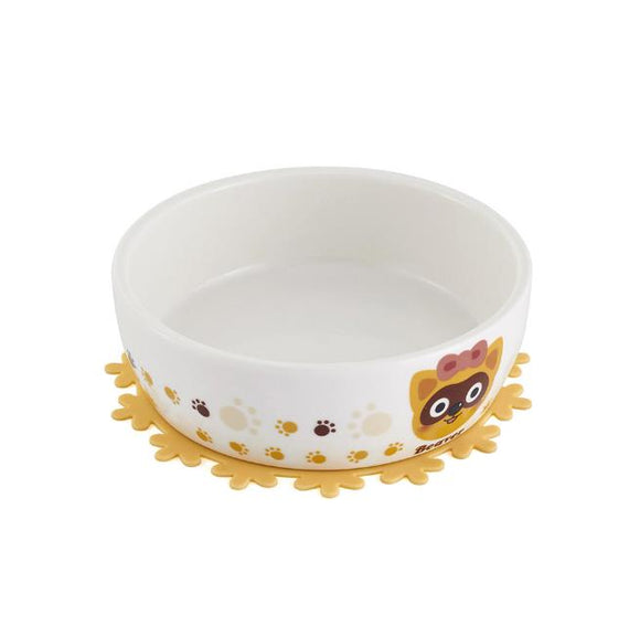 Ceramic Pet Bowl with Free Placemat for Food and Water Bowls Pet Feeders Two Patterns