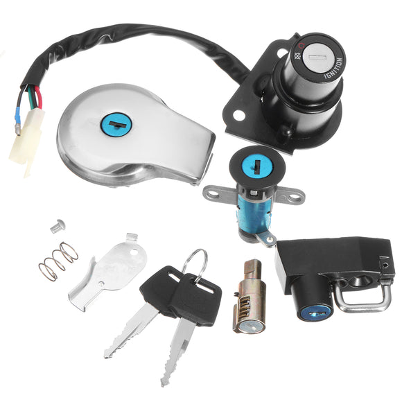 Ignition Key Switch Fuel Gas Cap Seat Lock Kit For Yamaha Virago XV125 XV250