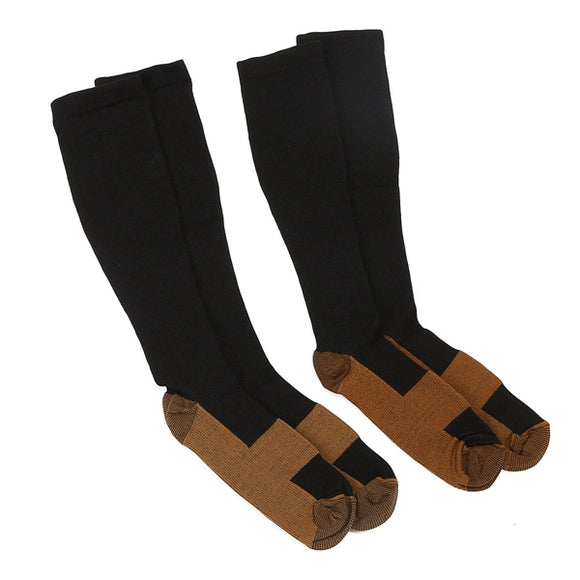 2pcs Unisex Copper Infused Varicose Veins Compression Stock Socks Anti Fatigue