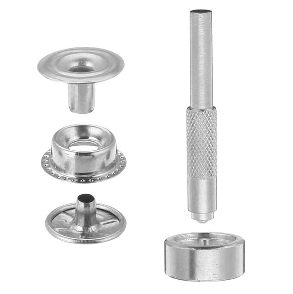 Metal Snap Fastener Leather Rapid Rivet Button Setting Tool Hole Punch Kit for DIY Leathercraft
