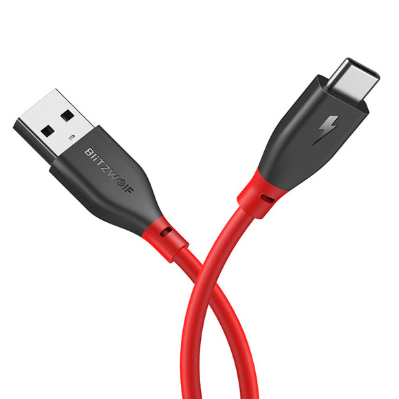 BlitzWolf AmpCore  BW-TC12 3A USB Type-C Charging Data Cable 3.33ft/1m With Magic Tape Strap