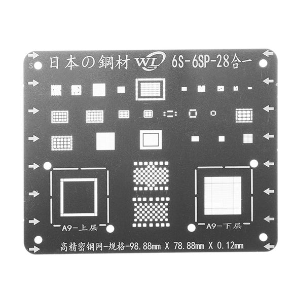 Japan Steel Phone Logic Board BGA Repair Stencil for iPhone  6S 6SP Motherboard IC Chip Ball
