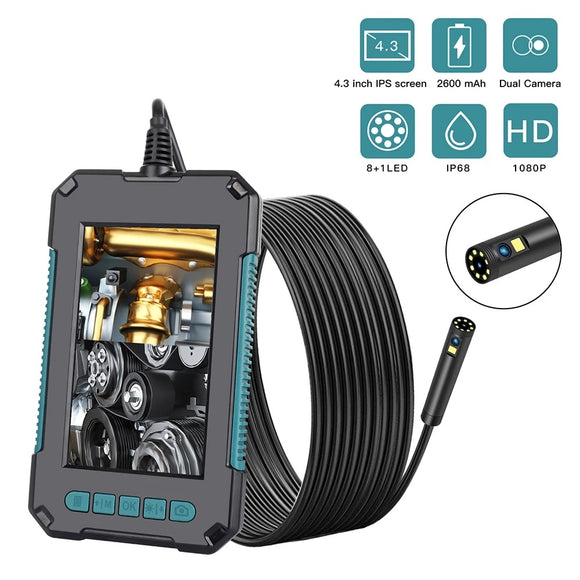 P40 4.3inch 1080P 8mm Dual Lens Wireless Endoscope Camera Industrial Borescope IP68 Waterproof with 9 LED Light