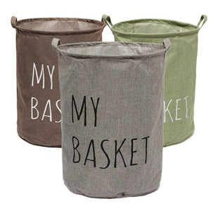 Cotton Linen Fabric Foldable Laundry Washing Hamper Bag Clothe Basket Storage Bin
