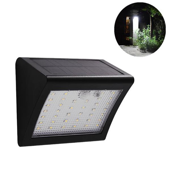 Solar Powered 38LED IP65 Waterproof 500LM PIR Motion Sensor LED Wall Light Outdoor  Security Lamp