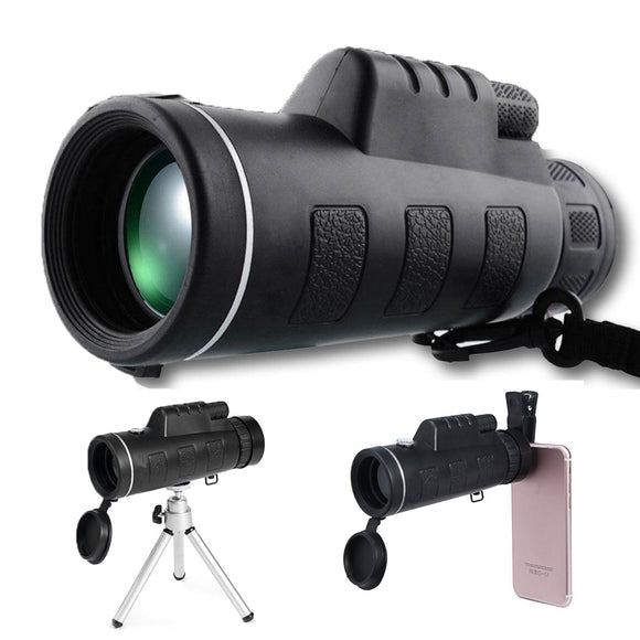 40X60 Zoom Optical Lens Monocular Telescope + Clip + Tripod For Mobile Phone