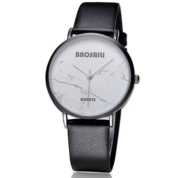 BAOSAILI BSL50 Minimalist Neutral Wrist Watch Leather Band Quartz Watch