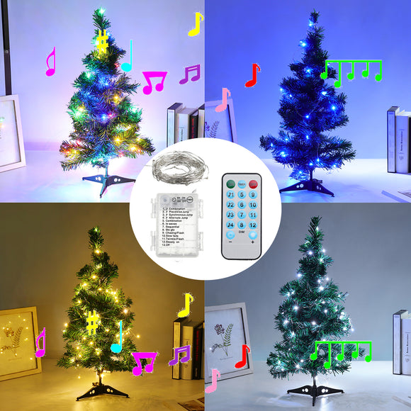 Battery Powered Voice-activated 5M 10M LED Christmas Party Fairy String Holiday Light Indoor Decor