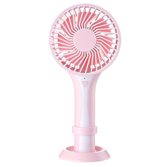 Well Star WT-D6 Portable Mini USB Fan with Base Chargeable Desktop Air Cooling Fan Air Cooler Silent Cooling Fan For Home Office Student Dormitory Outdoors Travelling