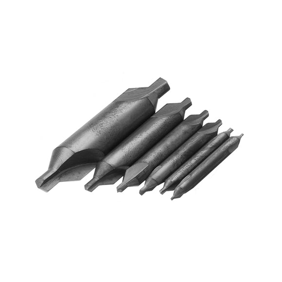 Drillpro 6pcs 1/1.5/2/2.5/3/5mm Nitride Center Drills 60 Degree HSS Countersink Drill