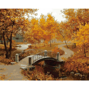 40X50CM Frameless The Autumn Wind Is Soughing Linen Canvas Oil Painting DIY Paint By Number