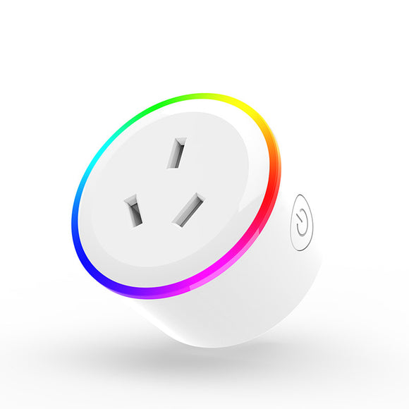 XS-A18 AC100-240V 10A AU Plug WIFI Control Socket Wireless Timer Switch Outlet With RGB LED Light Voice Control Works With Alexa Google