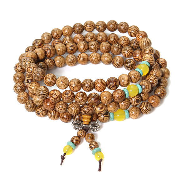 108 Wenge Wood Buddha Buddhist Prayer Beads Necklace Bracelet for Men Women