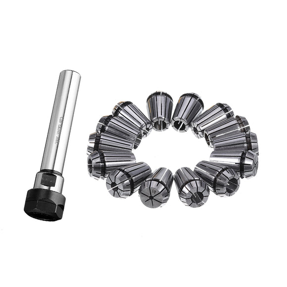 C20-ER20A-100L Collet Chuck Holder with 14PCS ER20 Spring Collet for CNC Milling Lathe Tool