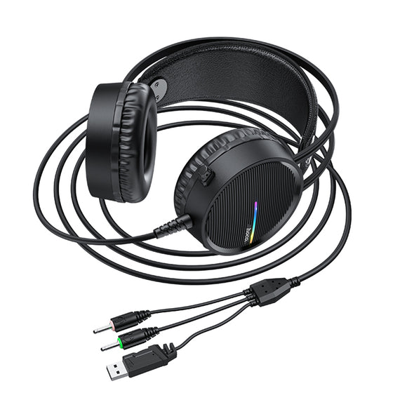 HOCO W100 Portable Wired Gaming Headphone Over-ear Stereo Music Sport Headset with Mic